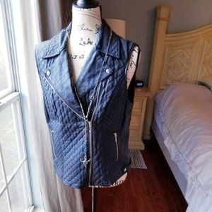 Faux leather vest